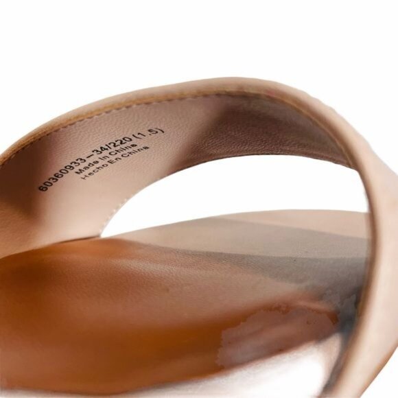 Charles & Keith Open Toe Pink Heels with Gold Heel - Picture 11 of 12